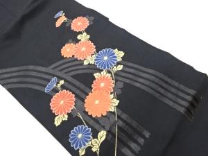 滝文に菊模様織出し名古屋帯